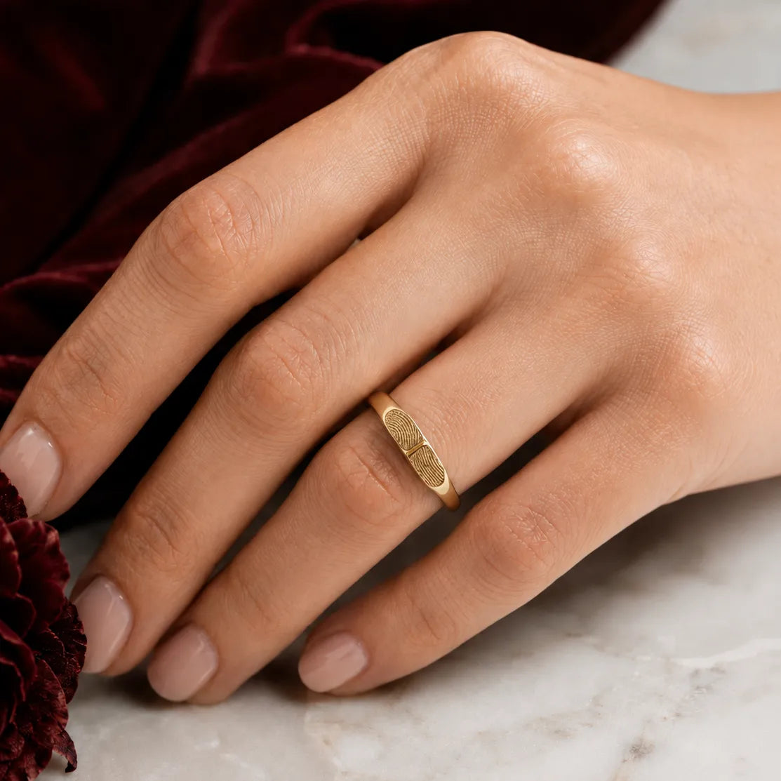 Thin Rectangle Imprint Ring