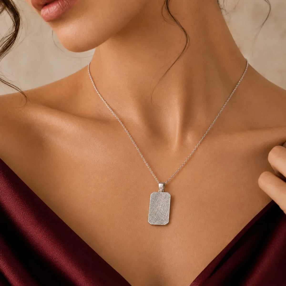 Rectangle Imprint Necklace
