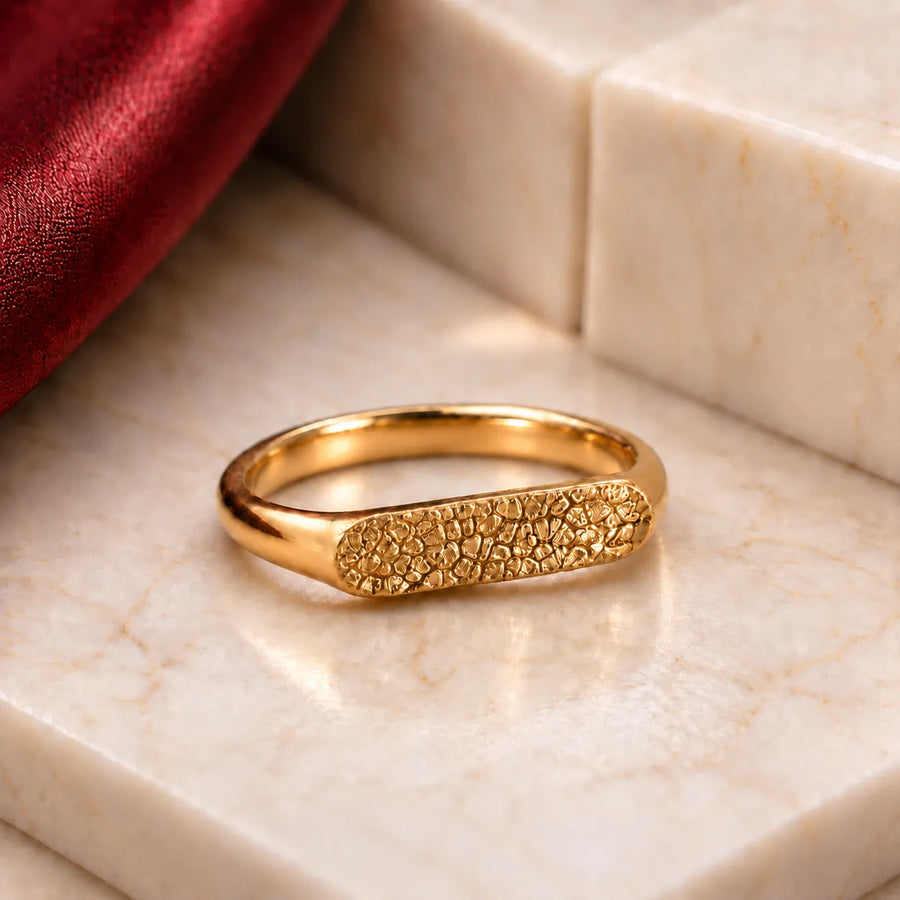 Thin Rectangle Imprint Ring